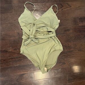American Eagle Outfitters Olive Green One Piece Swimsuit